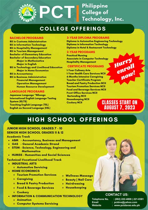 pct davao|Philippine College of Technology.